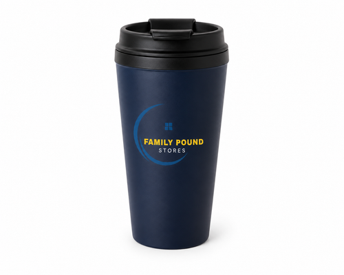 Family Pound Stores™ Insulated Travel Mug – Reusable Coffee & Tea Cup with Secure Lid