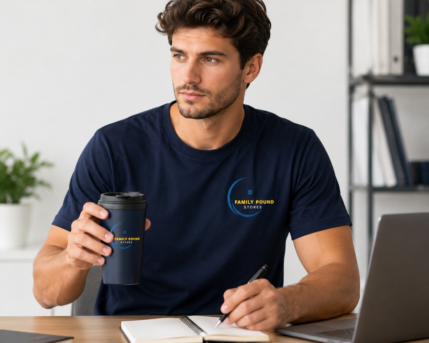 Family Pound Stores™ Insulated Travel Mug – Reusable Coffee & Tea Cup with Secure Lid