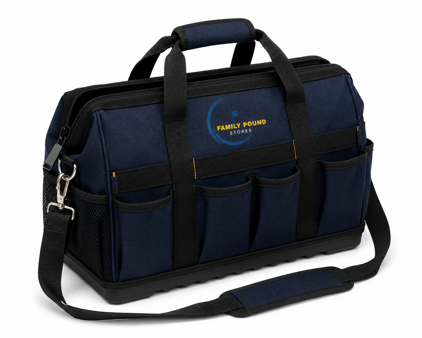Family Pound Stores™ Heavy-Duty Tool Bag – Multi-Pocket Storage Bag with Shoulder Strap
