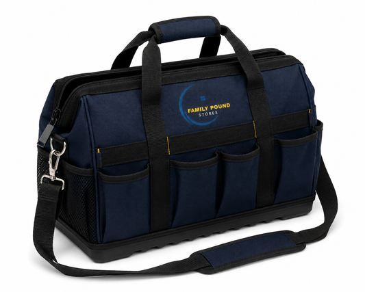 Family Pound Stores™ Heavy-Duty Tool Bag – Multi-Pocket Storage Bag with Shoulder Strap